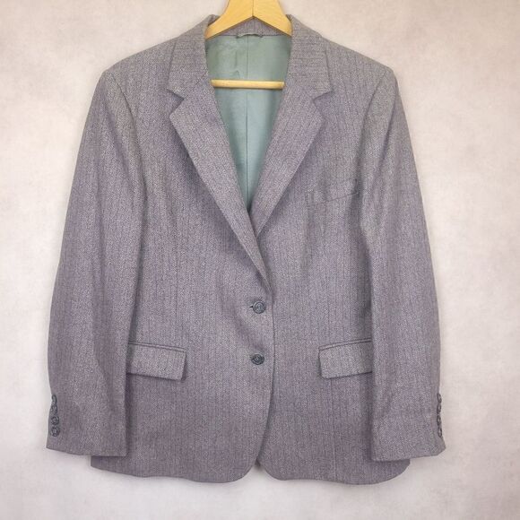 Vintage Anthony Allen Brown Wool Blend Two Button Blazer Size Med - Picture 5 of 13